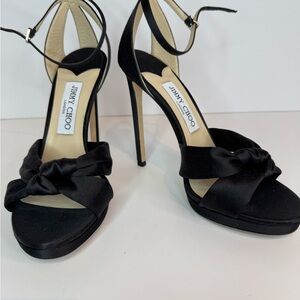 New! Jimmy Choo Black Satin Women's Heels!
